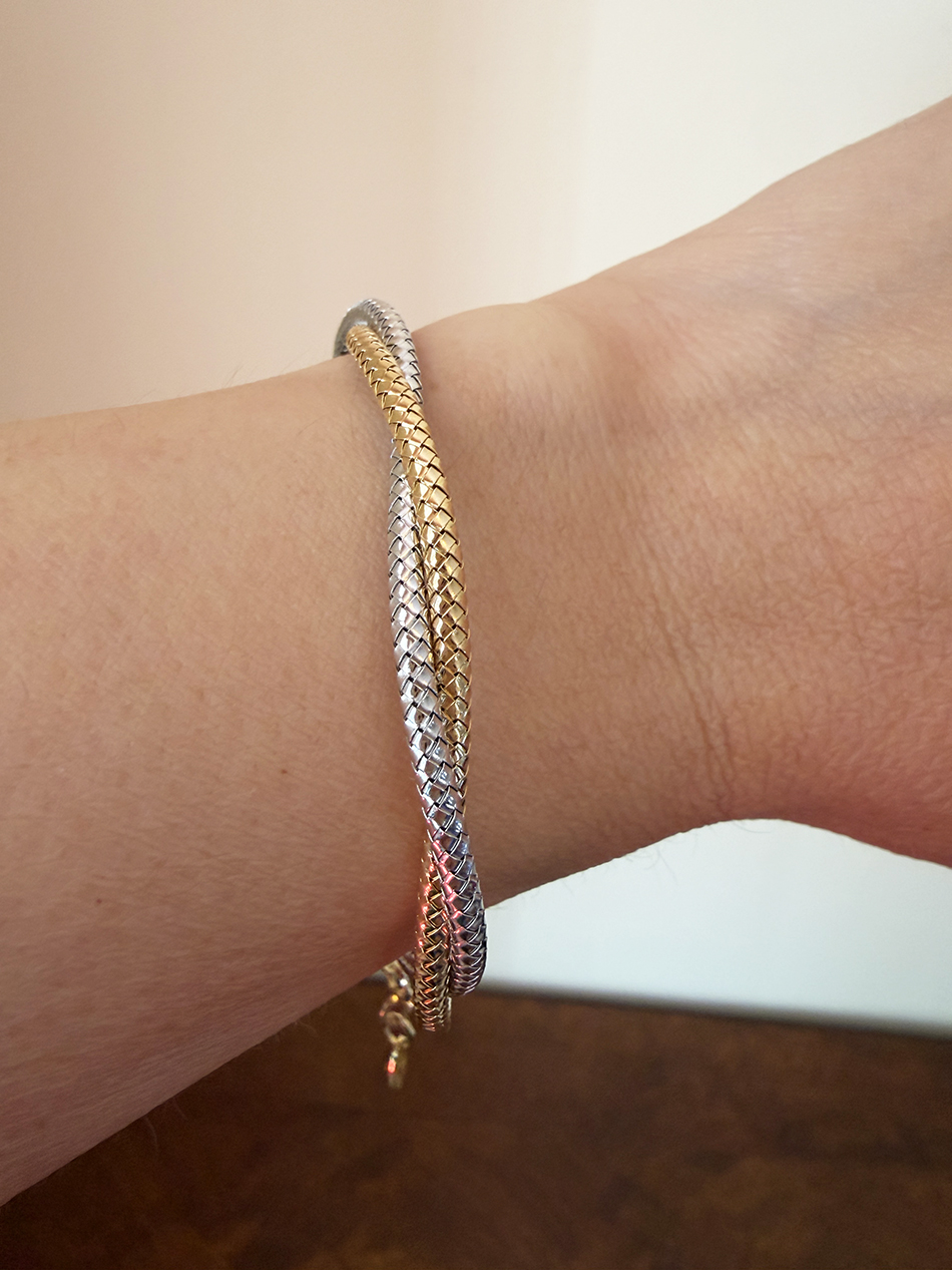 himo-18k-gold-yellow-white-bracelet-08 18K Two-Tone Twisted Himo Bangle