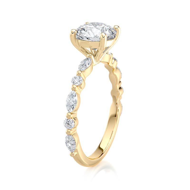 round-lab-diamond-marquise-engagement-ring-18k-gold-07 round-lab-diamond-marquise-engagement-ring-18k-gold
