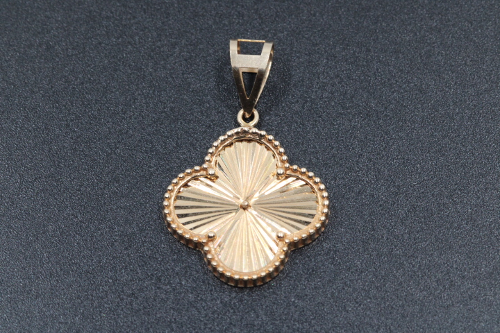 18K Solid Gold VCA-Inspired Clover Pendant